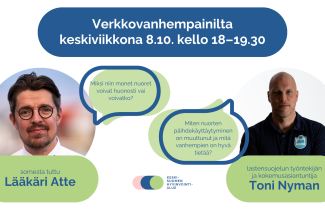 Mainos verkkovanhempainillasta lasten ja nuorten vanhemmille aiheena: Miksi niin moni nuori voi huonosti ja mitä me aikuiset voimme tehdä?  