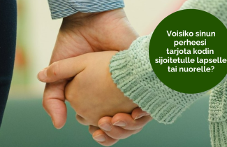 Perhehoidon infotilaisuuksien kuva: käsi kädessä.