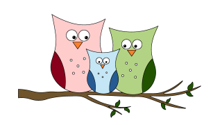 Vauva kaa -tapahtuman pöllöperhe.