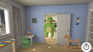 Animoitu lohikäärme peliympäristössä.