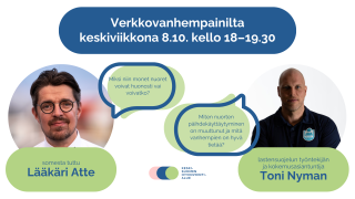 Mainos verkkovanhempainillasta lasten ja nuorten vanhemmille aiheena: Miksi niin moni nuori voi huonosti ja mitä me aikuiset voimme tehdä?  