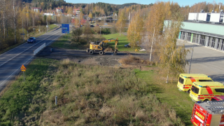 Ilmakuva työn alla olevasta uudesta liikenneliittymästä